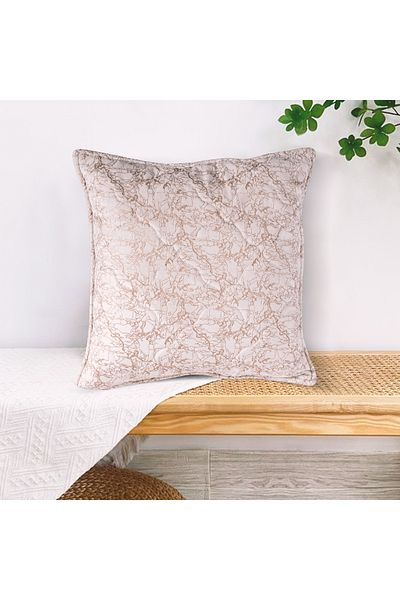In House وسادة ديكور جاكار زمرد - 50×50 سم - بيج فاتح
