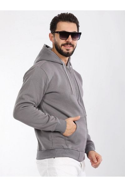 LUSSOLİFE Glugă unisex, cu fermoar, cu 3 fire, în interior