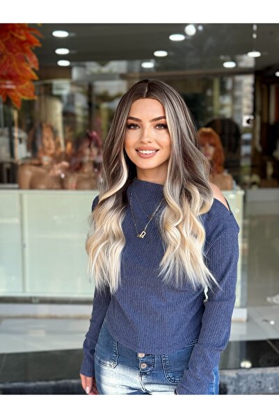 Fenomen Peruk Luxury Platin Sıcak Sarı Röfleli - Özel Tasarım Peruk