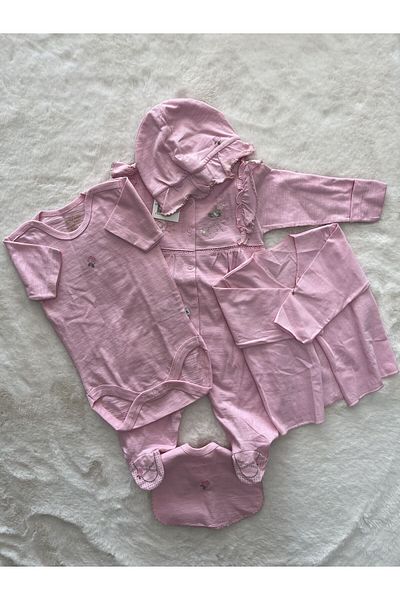 Aziz Bebe 005083   Pink Embroidered Set of 5