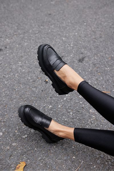 ANGELİNA JONES Alberto Dámské černé boty Eva Sole Loafer z pravé kůže