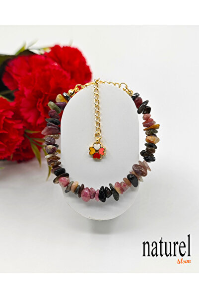 Naturel Tılsım سوار نسائي من الحجر الطبيعي المكسور من التورمالين