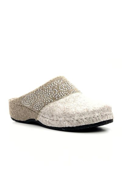 BENTO 10911 Women's Stoned Feta Heel Closed Slippers