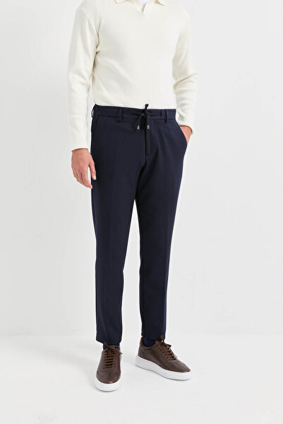 AEK FIORE Erkek Lacivert Beli Lastikli Bağcıklı Rahat Pantolon