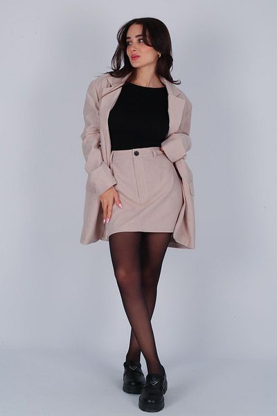 FACETTE Women's Stone Velvet Jacket Skirt Set
