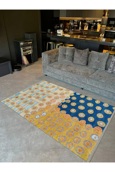 Rugs Modern Halı Barcelona Collection Multicolored Mixed Shape Figures Patter...