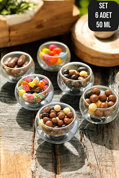 CocoVia ( 6 ADET ) Çift Cidarlı Mini Sosluk-Lokumluk-Kahve Yanı-Drajelik, Sun...