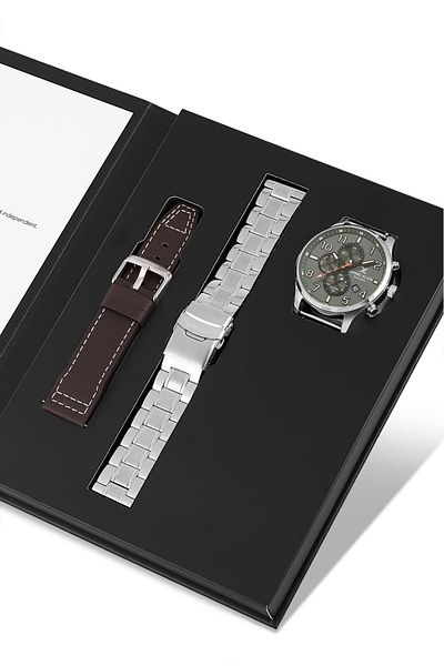 Daniel Klein Steel Band & Special Leather Band Inner Functions Active Men Wrist Watch Dke.1.10737-1