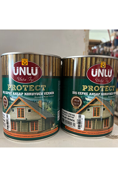 Ünlü ÜNLÜ Protect Dış Cephe Ahşap Koruyucu Vernik (Şeffaf) 0.75 lt