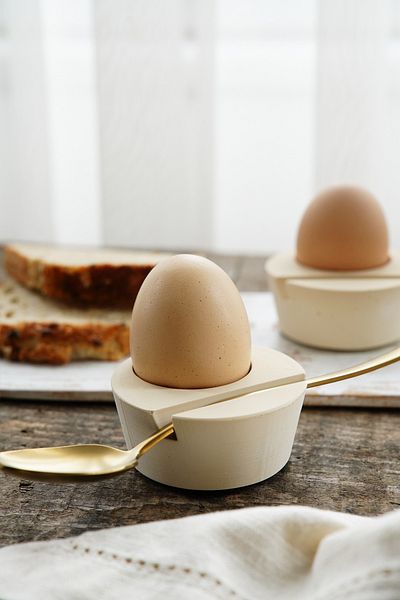 sin istanbul Beige 2-Piece Egg Holder Set with Spoon Compartments