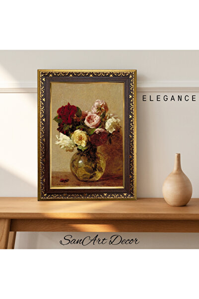 Sanart Pictură vintage cu rame, pictură în ulei, pictură înrămată, decor arti...