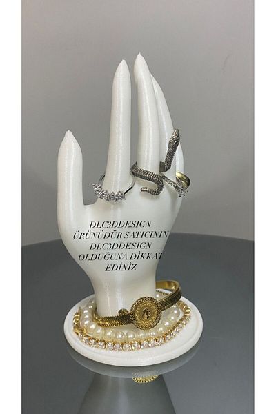 Goplast Premium 18cm Decorative White Hand Jewelry Manikin, Ring Stand, Item Display Stand, Organizer