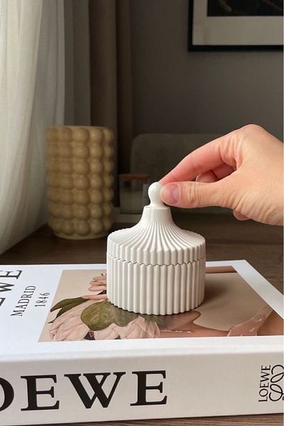 Mandalin Art Studio Decorative Covered Jewelry Box | White