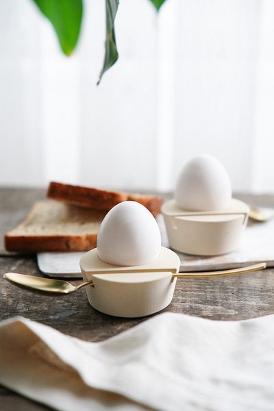 sin istanbul Beige 2-Piece Egg Holder Set with Spoon Compartments