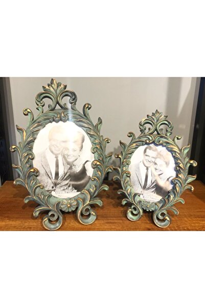 MGS COLLECTION Dekoratif Polyester Resim Çerçevesi Oymalı Oval Çerçeve İkili