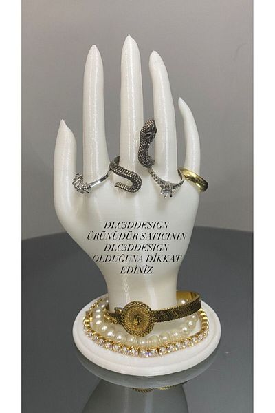 Goplast Premium 18cm Decorative White Hand Jewelry Manikin, Ring Stand, Item Display Stand, Organizer