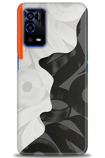 MRCİLETİSİM Oppo A55 Case Hd Printed Case - Orange Line