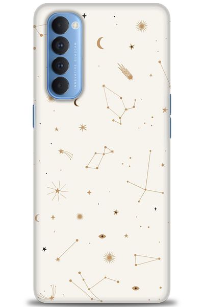MRCİLETİSİM Oppo Reno 4 Pro Case Hd Printed Case - Star Map
