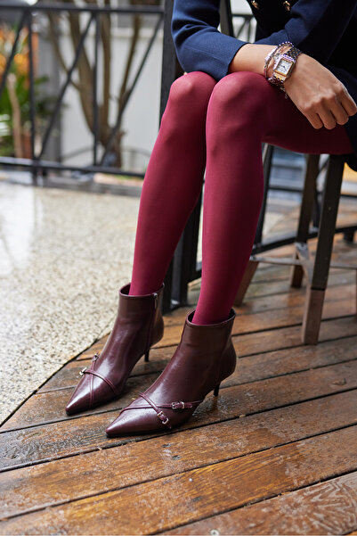 ANGELİNA JONES BORISSO ΓΥΝΑΙΚΕΙΑ ΜΠΟΤΑΚΙΑ Βουργουνδίας με τακούνι