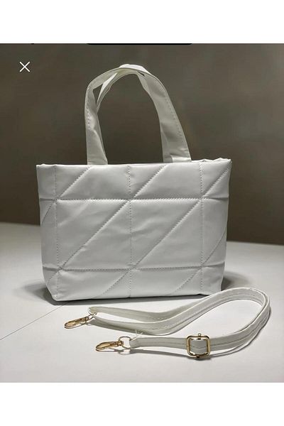 Encool Women's Quilted Embossed Zip Pouf Inflatable Adjustable Cross Strap Hand and Shoulder Bag