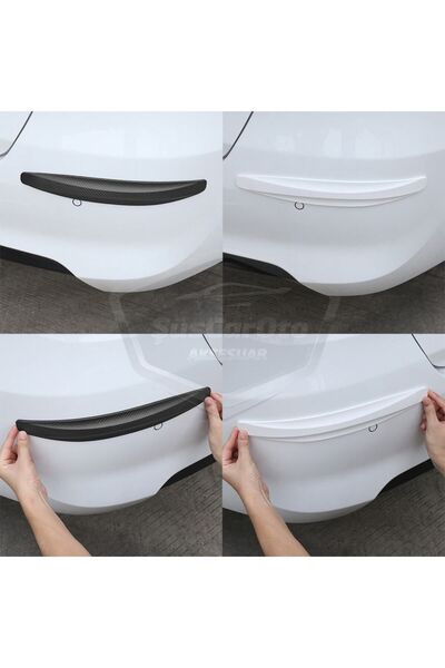 Genel Markalar 5d Esnek Tampon Koruma Bandı Uyumlu Tampon Koruyucu Şerit Yumuşak Bant 2 Li Paket SiyahKarbon