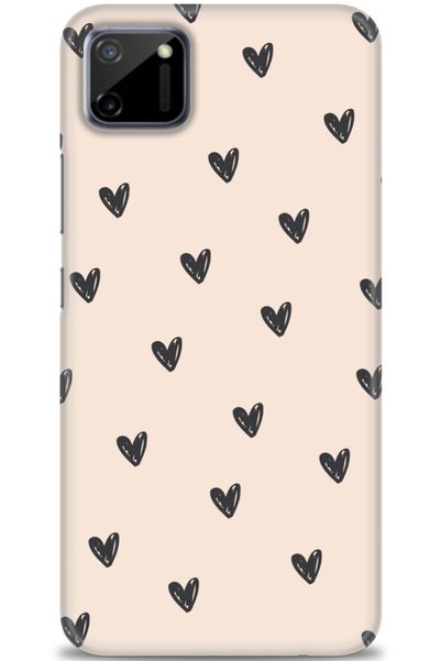 MRCİLETİSİM Realme C11 Case Hd Printed Case - Tiny Hearts + Full Screen Prote...