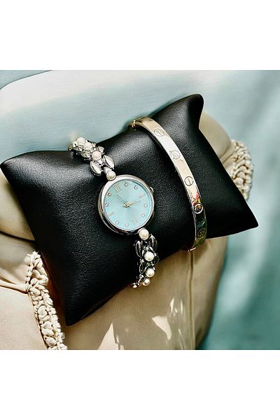 pullmarkt Pearl Grains Series - Bracelet + Women's Wrist Watch Set