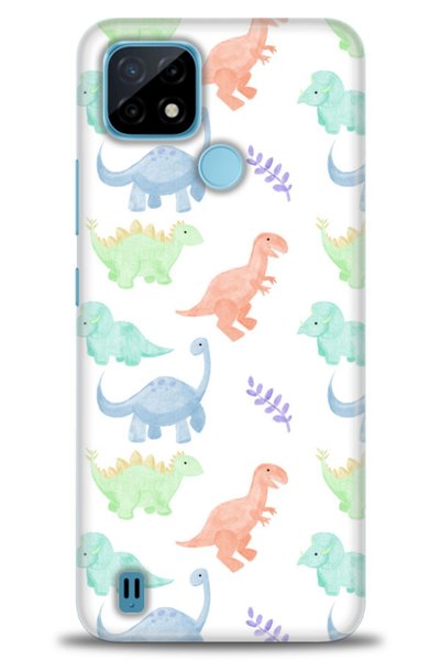 MRCİLETİSİM Infinix Hot 10t Case Hd Printed Case - Tiny Dinosaurs