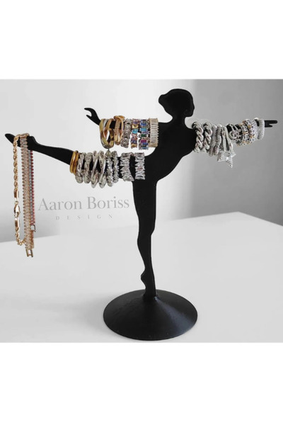 Aaron Boriss أقراط بتصميم راقصة الباليه - قلادة - حلقة - حامل إكسسوار، منظم