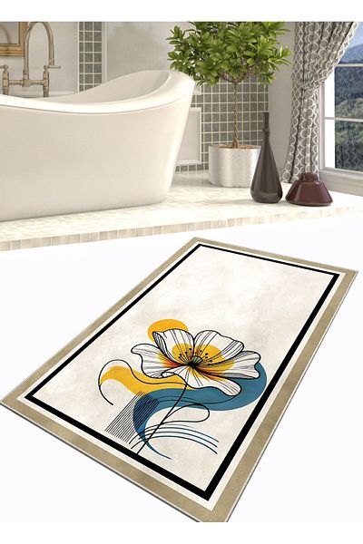 Ardizayn Bohemian Magnolia - Αντιολισθητική, Βαμβακερή Υφαντή Βάση (80x120 cm) Μοκέτα Μπάνιου