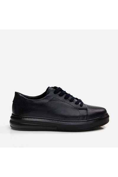 Yaya by Hotiç Marineblaue Herren-Freizeitschuhe aus echtem Leder