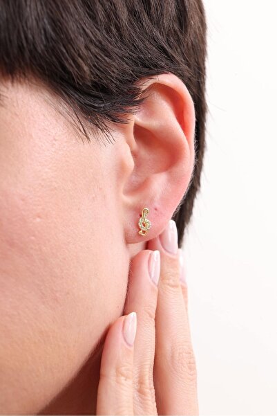 MIDDLEMIST 925 Ayar Gümüş Minik Sol Anahtarı Küpe