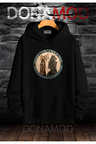 donamod Türk Göktürkçe Alfabe Harfleri Eski Türkçe ???? Kurt Osmanlı Kökbörü Bozkurt Atatürk Sweatsirt