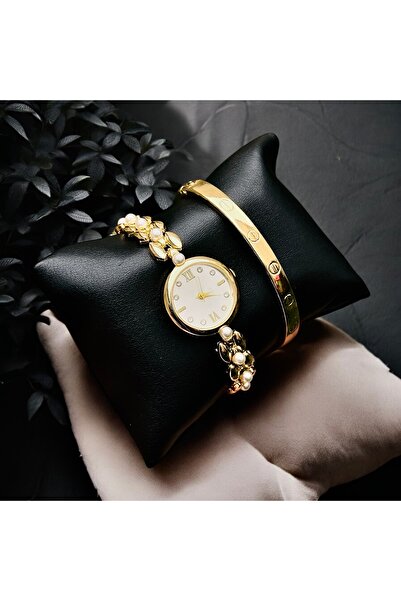 pullmarkt Pearl Grains Series - Bracelet + Women's Wrist Watch Set