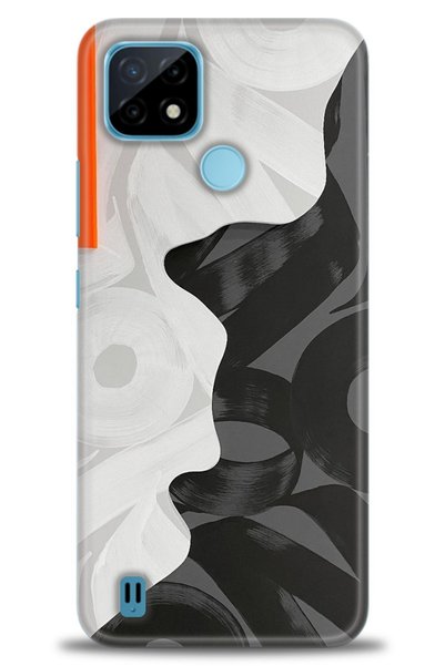 MRCİLETİSİM Realme C21 Case Hd Printed Case - Orange Line