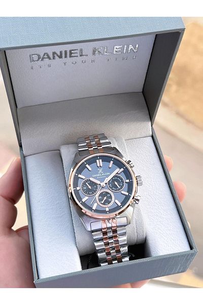 Daniel Klein ساعة يد رجالية من الفولاذ المقاوم للماء بطول 30 مترًا مع وظائف داخلية EDK.1.10596-2