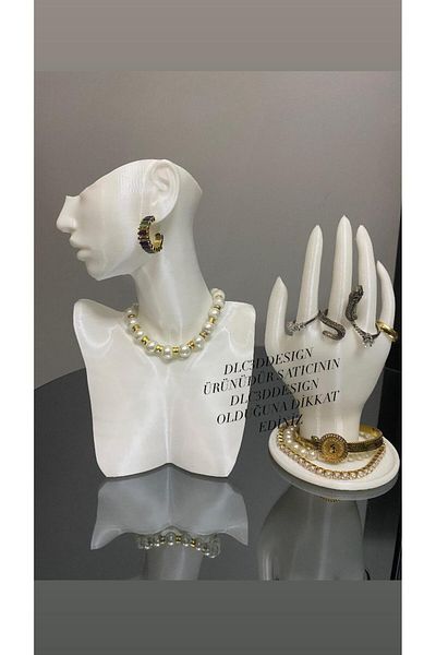 Goplast Premium Set of 2 Decorative Jewelry Manikin and Hand, Jewelry Display Stand Set, Jewelry Organizer, Earring Necklace Ring