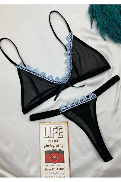 SiaLess Lingerie Set de lenjerie intima transparentă pentru femei, sutien și ...