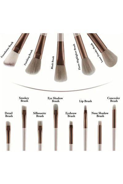 Element 13 Pcs Pink Color Makeup Brush Set