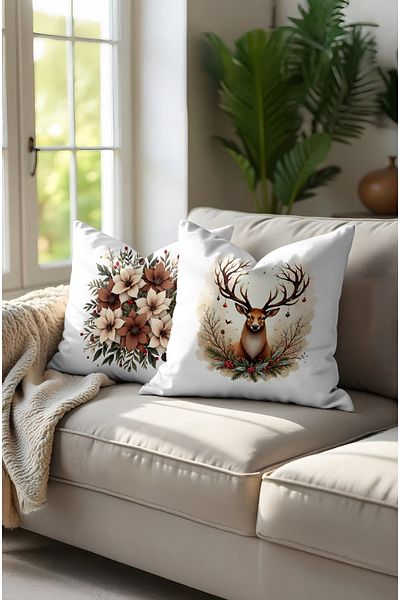MUN HOME New Year's Concept - 2-Piece Throw Pillow Cover Set with Double-Sided Digital Print, Hidden Zipper Soft Keys