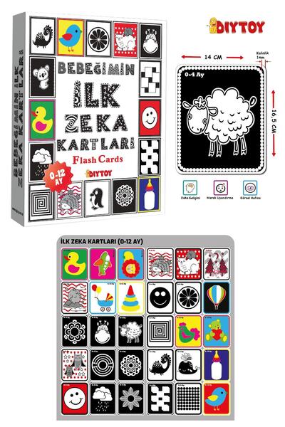 Diytoy Bebeğimin Ilk Zeka Kartları 0-12 Ay+ Erken Eğitim Zeka Kartları 0-6 Ay