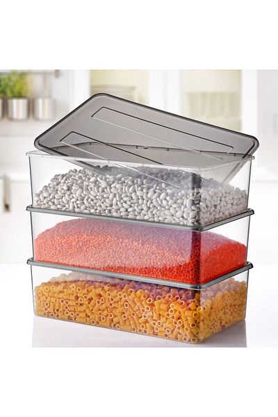 Espas Home 4 Lt Storage Container Usable in Refrigerator and Deep Freezer - Set of 3