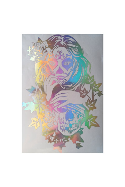 meristeed ملصق جمجمة ملفوف نموذج ثلاثي الأبعاد ملون للمركبة والزجاج والأسطح غ...