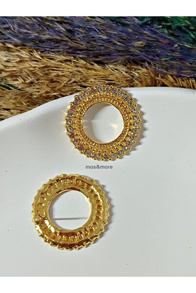 mos&more Crystal Stone Hoop Hoop Gold Evening Dress Stylish Women's Earrings