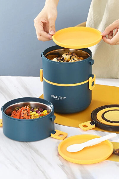 Cin 2200 ml,  3 Katlı, Sefertası, Yemek Taşıma Kabı, Yemek Saklama Kabı, CİN5...