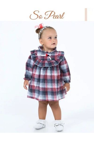 So Pearl girls' dress, children's dress, holiday dress, seasonal dress, sleeved dress, with lining