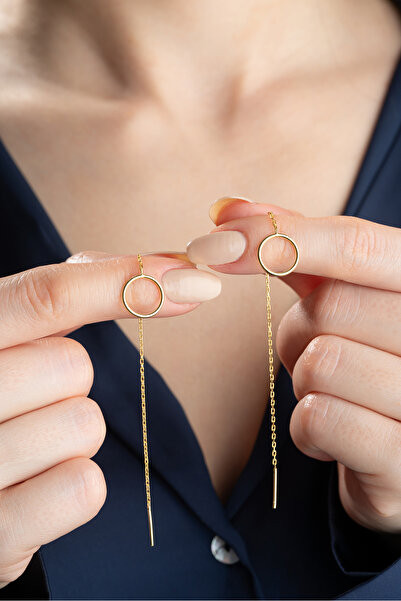 MIDDLEMIST 925 Ayar Gümüş Zincirli Halka Küpe