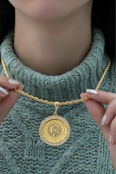 aytekgold Tam Altınlı Halat Kolye