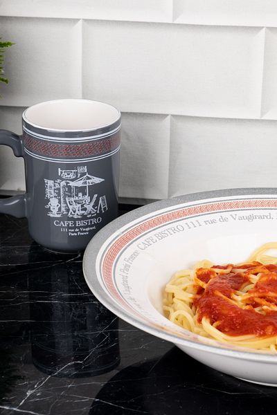 DNS HOME Set of 1 Keramica Pasta Plate 26 cm and 1 Keramica Mug Cup 11 cm