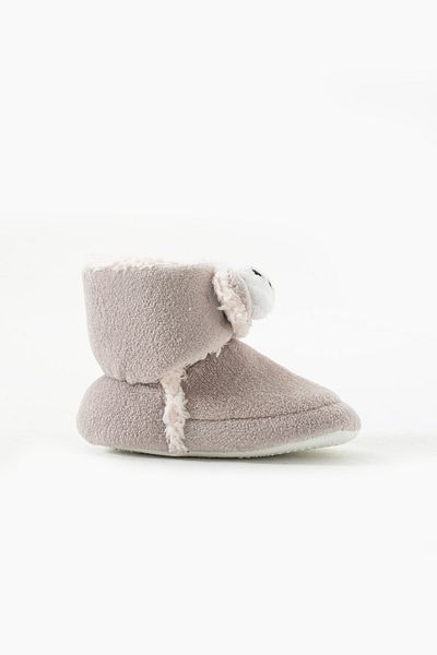 yummy kids Baby Velvet Velcro Comfortable Anti-Slip Sole Brown Booties